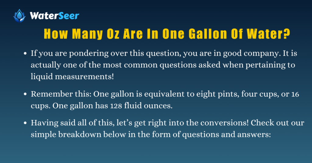 How Many Oz Are In One Gallon Of Water?