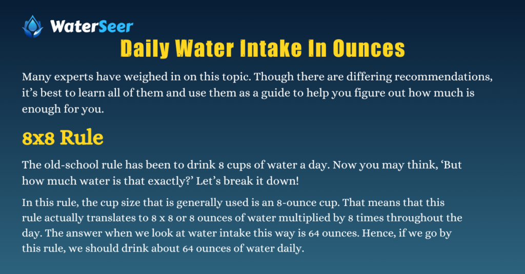 Daily Water Intake In Ounces
