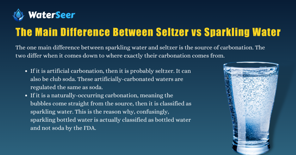 The Main Difference Between Seltzer vs Sparkling Water