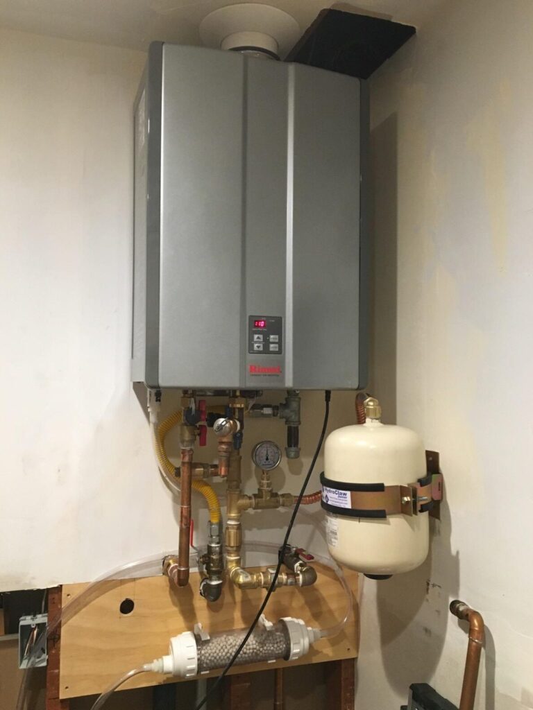 Rinnai RU180iN Condensing Tankless Hot Water Heater my wife took a picture after installing