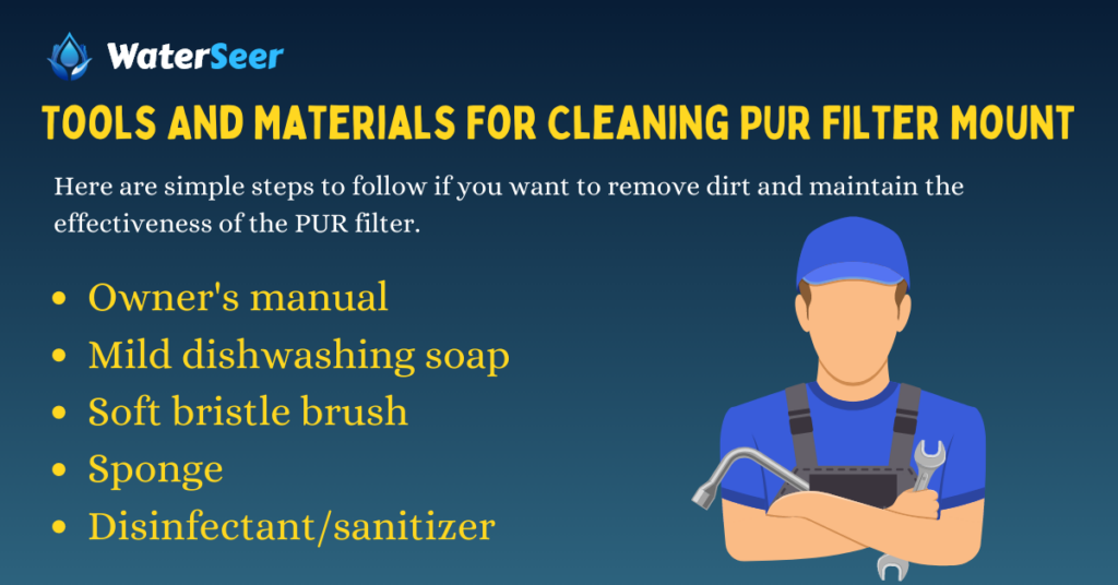 Tools And Materials For Cleaning PUR Filter Mount