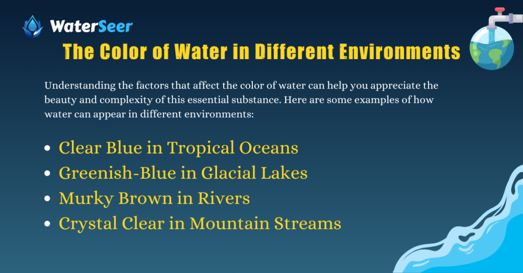 The Color of Water in Different Environments